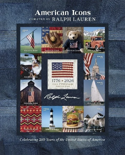 U.S. Postal Service to Honor Nation’s 250th Anniversary With American Icons Stamps Curated by Ralph Lauren