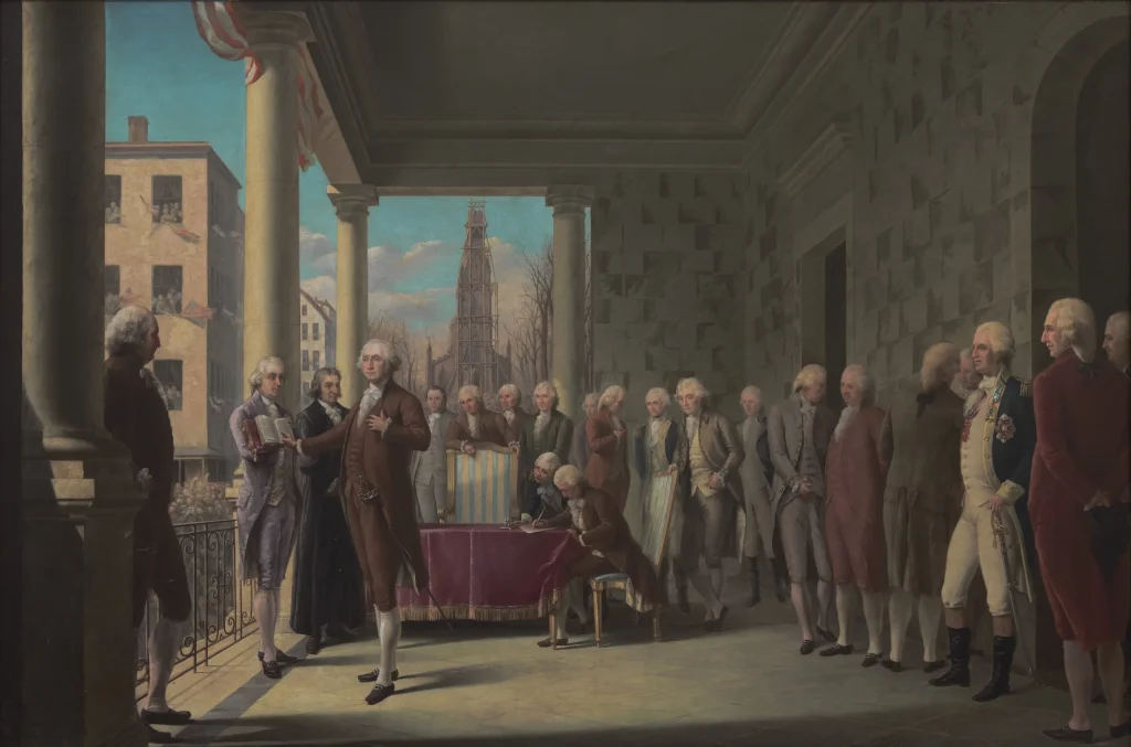 Portrait by Ramon Elorriaga: Inauguration of George Washington