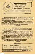 The Masonic Philatelist (Vol 01, No 07) cover