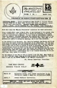 The Masonic Philatelist (Vol 02, No 01) cover
