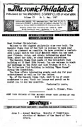 The Masonic Philatelist (Vol 04, No 01) cover