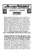 The Masonic Philatelist (Vol 07, No 01) cover