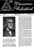The Masonic Philatelist (Vol 09, No 08) cover
