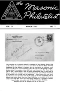 The Masonic Philatelist (Vol 13, No 07) cover