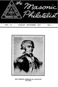 The Masonic Philatelist (Vol 14, No 01) cover