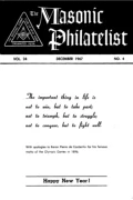 The Masonic Philatelist (Vol 24, No 04) cover