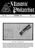The Masonic Philatelist (Vol 30, No 01) cover