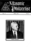 The Masonic Philatelist (Vol 31, No 08) cover