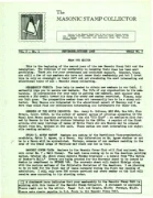 Masonic Stamp Collector (Vol 02, No 01) cover