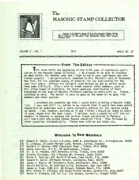 Masonic Stamp Collector (Vol 05, No 01) cover