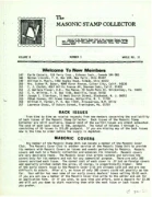 Masonic Stamp Collector (Vol 06, No 01) cover