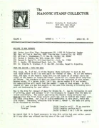 Masonic Stamp Collector (Vol 06, No 05) cover