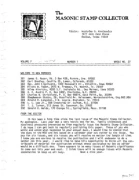 Masonic Stamp Collector (Vol 07, No 01) cover