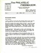 Philatelic Freemason (Vol 01, No 01) cover