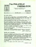 Philatelic Freemason (Vol 02, No 01) cover
