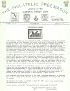 Philatelic Freemason (Vol 09, No 01) cover