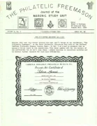 Philatelic Freemason (Vol 09, No 03) cover