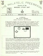 Philatelic Freemason (Vol 10, No 06) cover