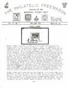 Philatelic Freemason (Vol 15, No 01) cover