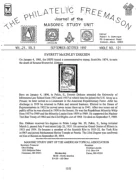 Philatelic Freemason (Vol 21, No 03) cover