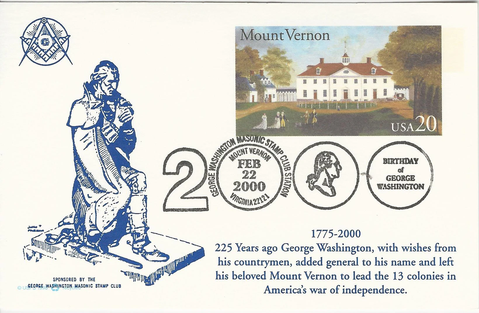 Washington Prying, Statue Postmark #1: Mount Vernon, VA&hellip;
