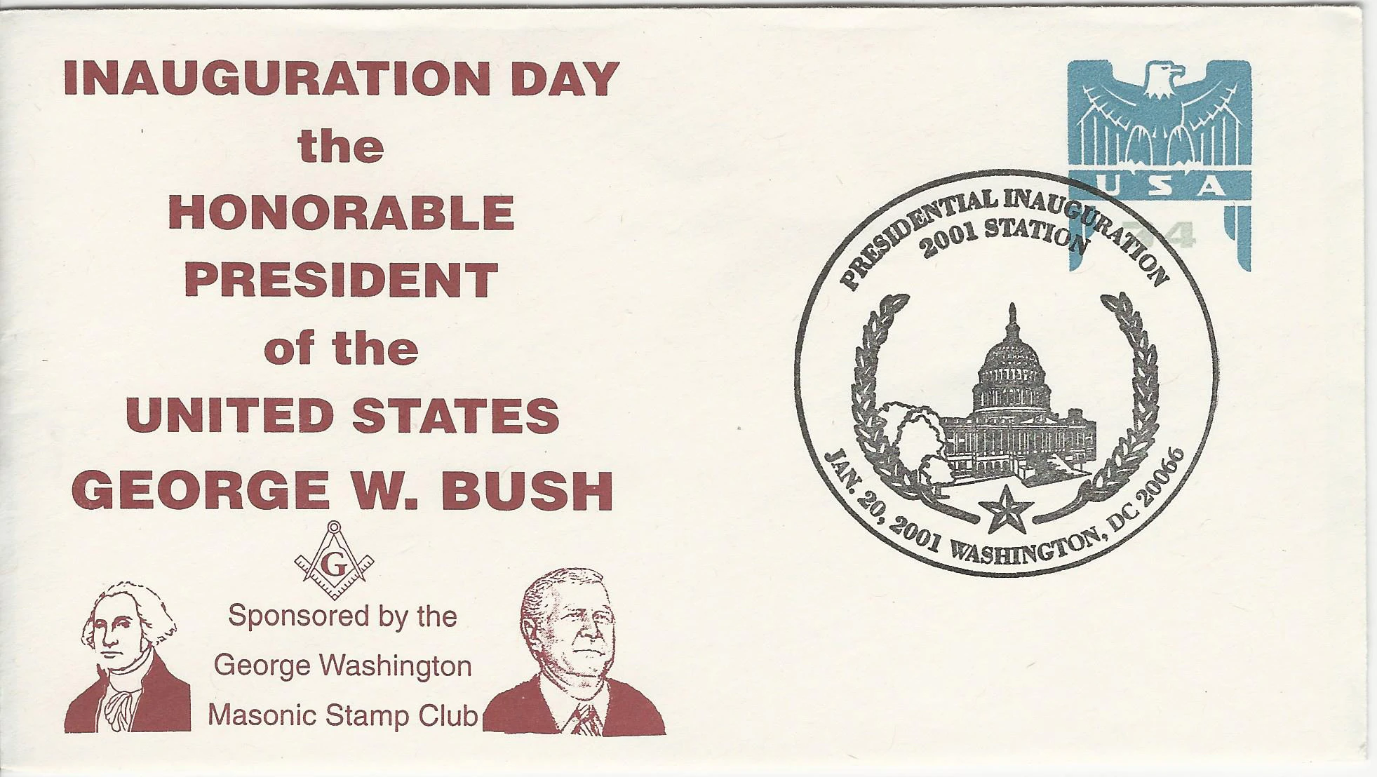 Inauguration - GW Bush Postmark #1: Washington, DC&hellip;