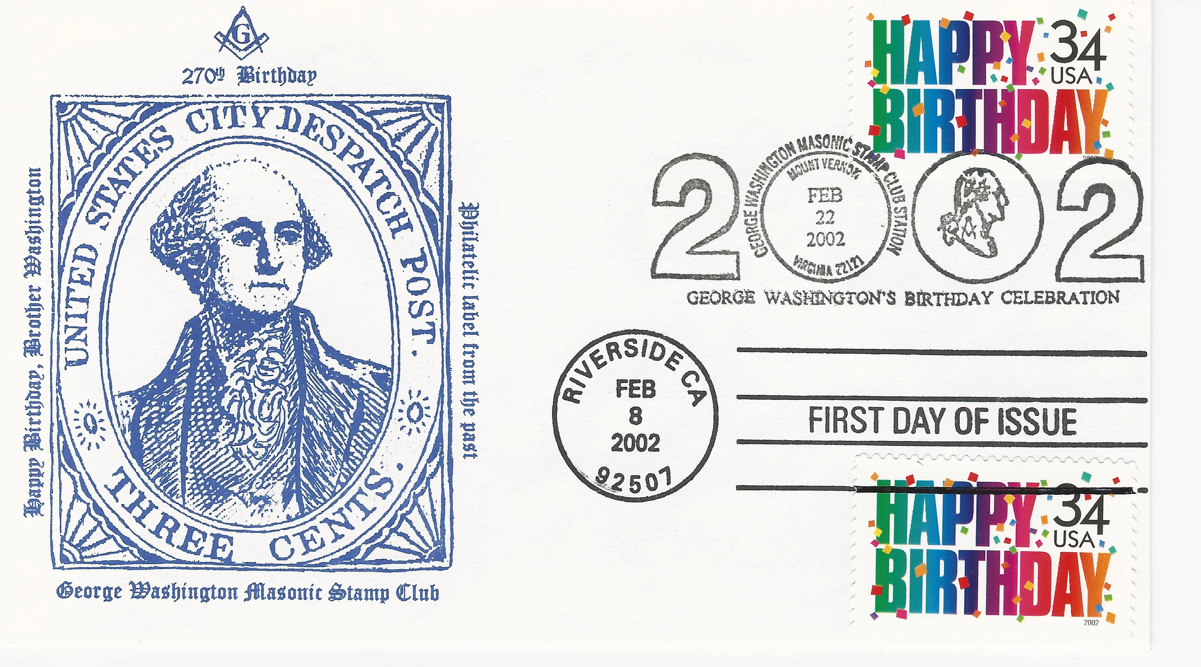 George Washington Brithday Postmark #1: Mount Vernon, VA&hellip;