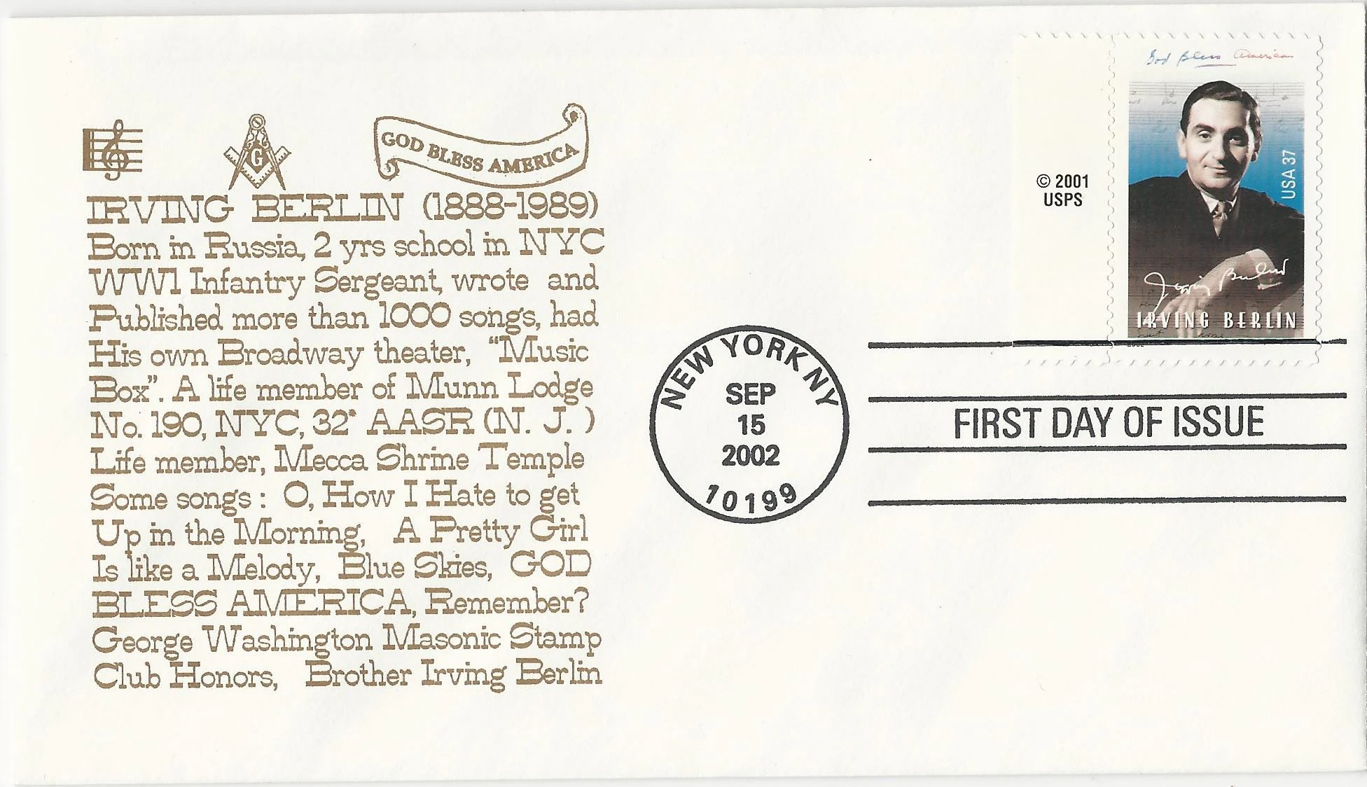 Irving Berlin Postmark #1: New York, NY —&hellip;