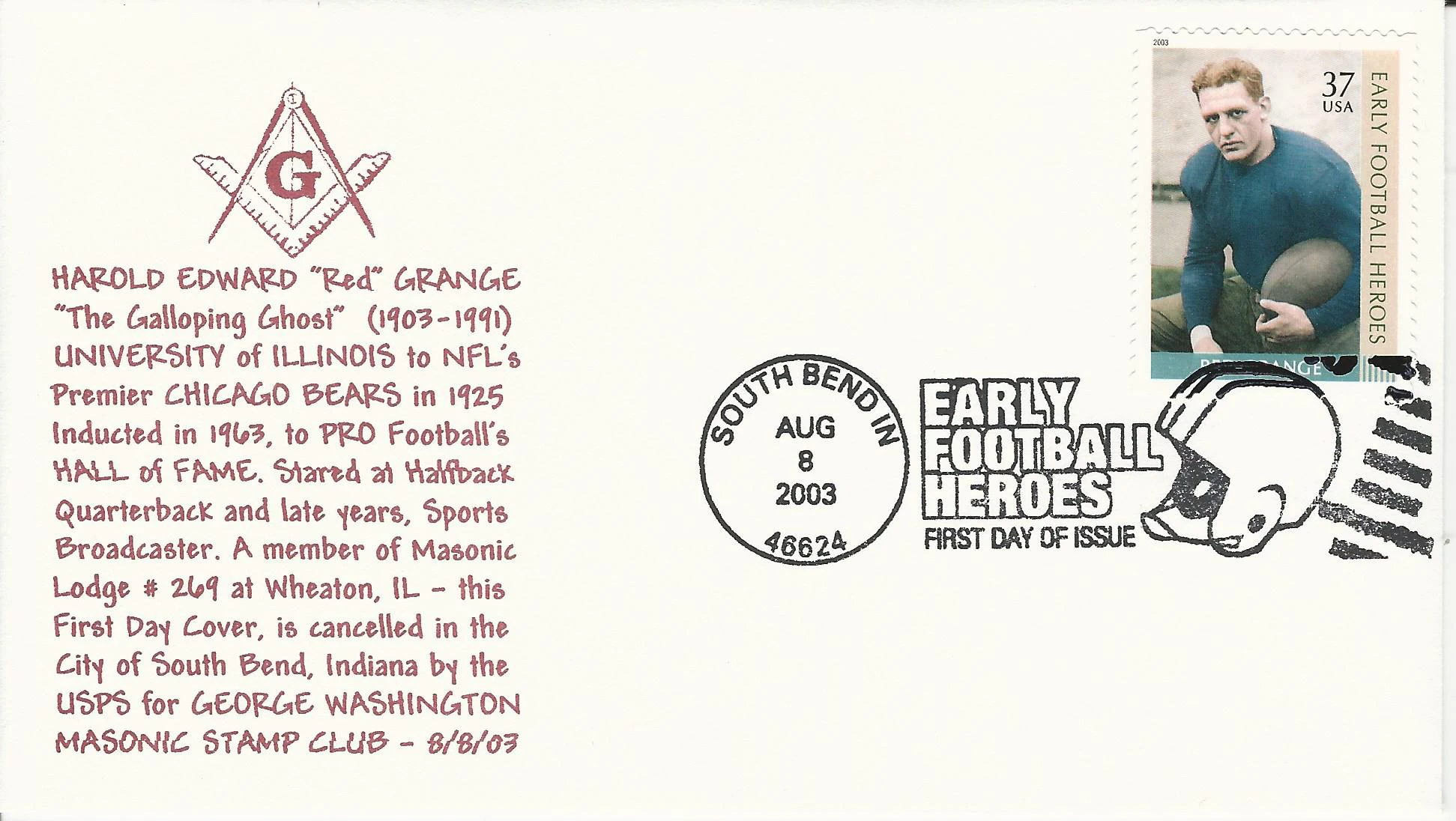 Early Football Heros Postmark #1: South Bend, IN&hellip;