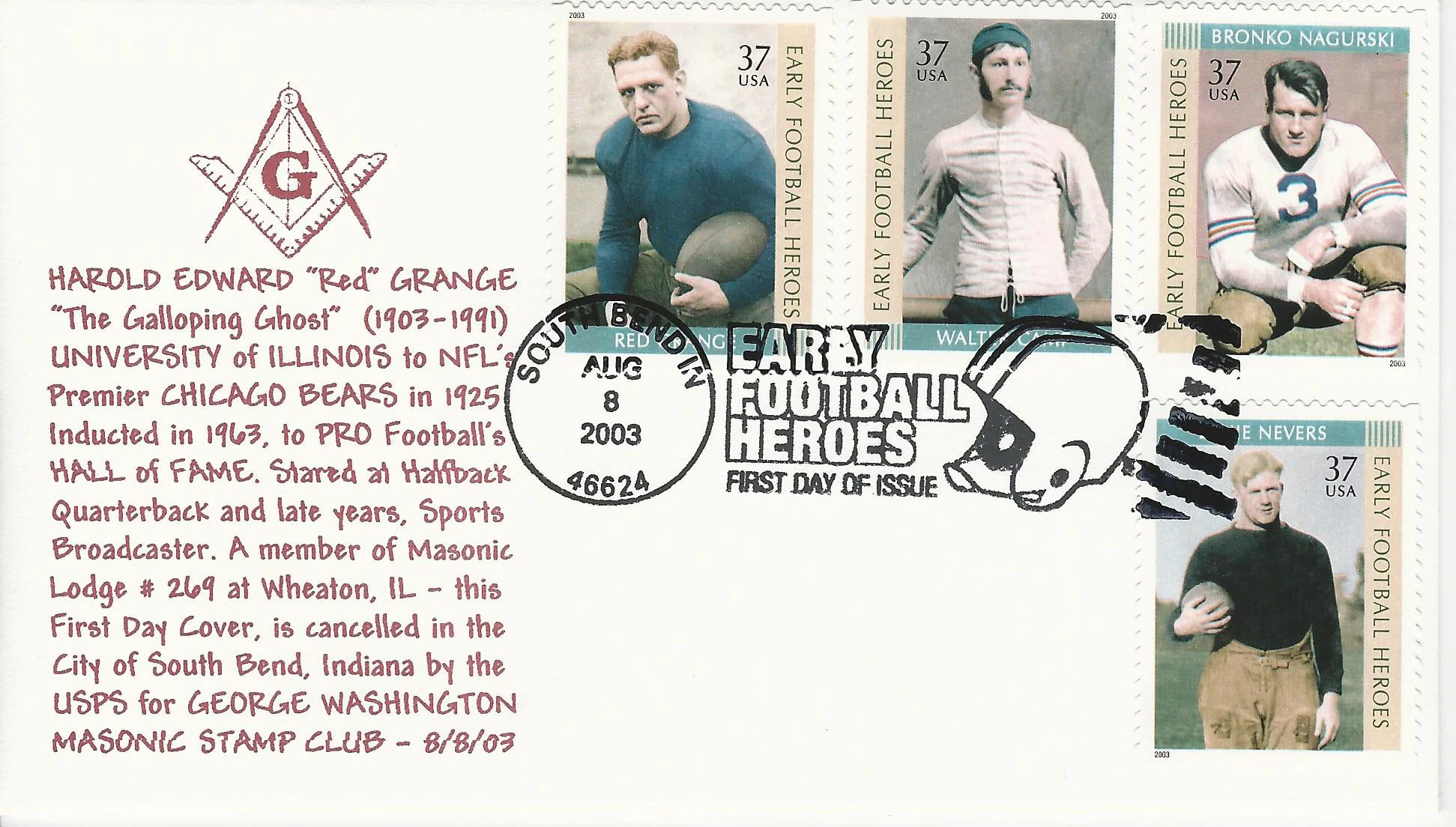 Early Football Heros Postmark #1: South Bend, IN&hellip;
