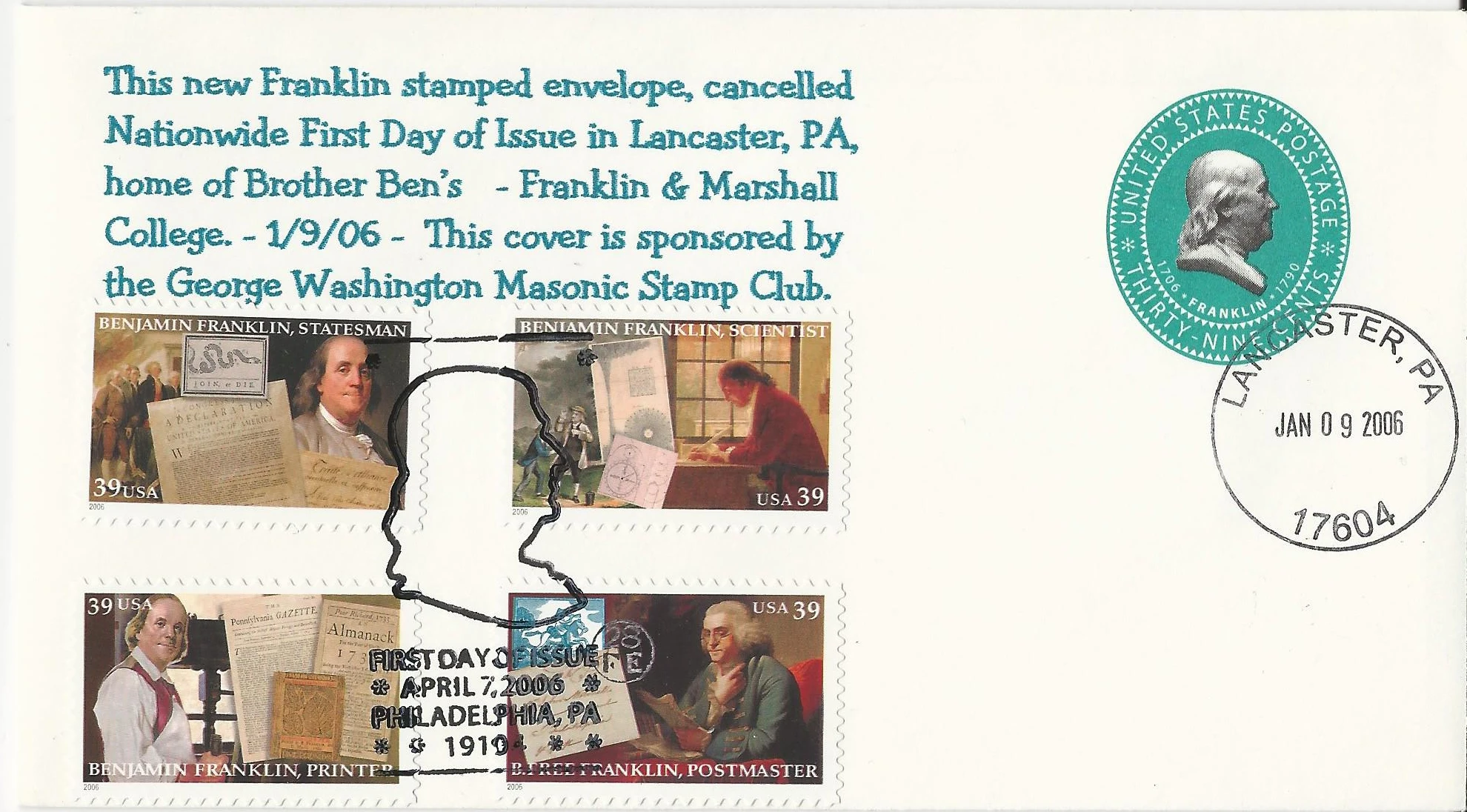 Benjamin Franklin Postmark #1: Lancaster, PA — 2006-02-09&hellip;