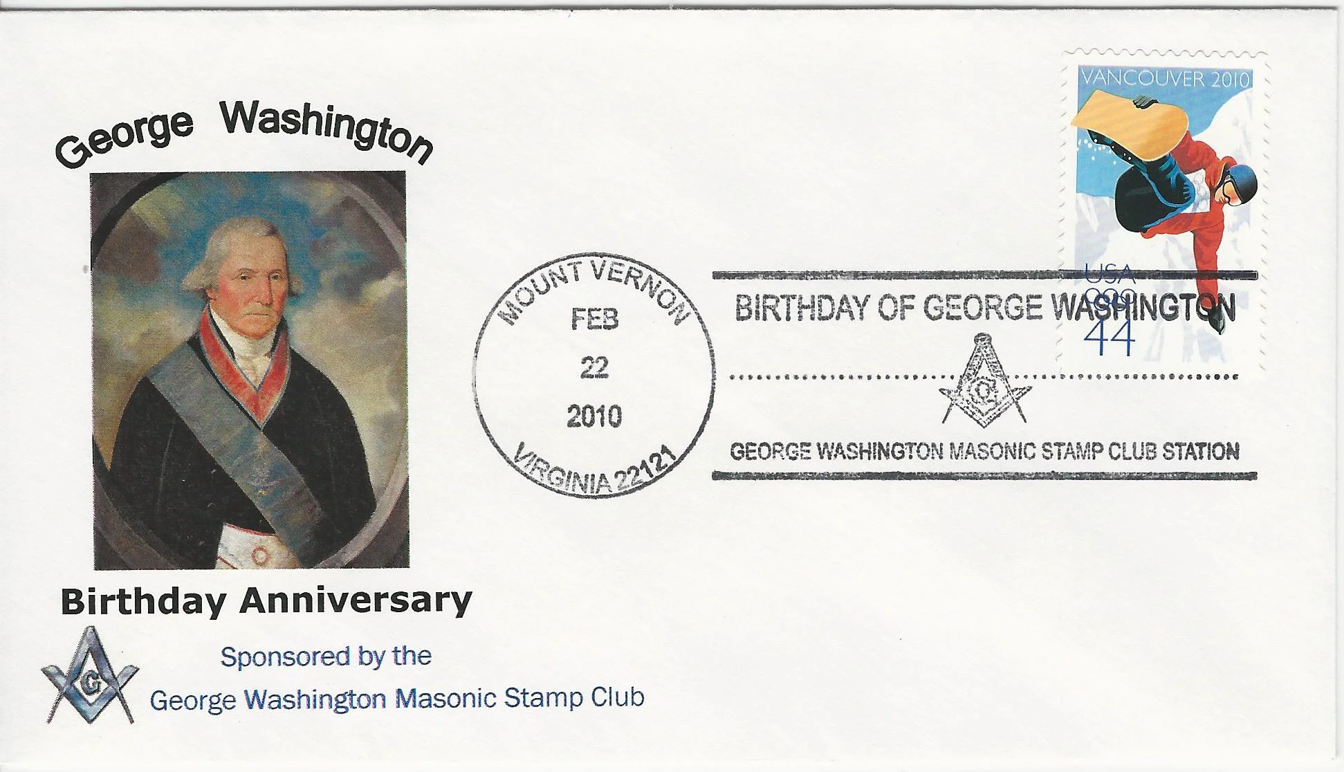 George Washington Brithday Postmark #1: Mount Vernon, VA&hellip;