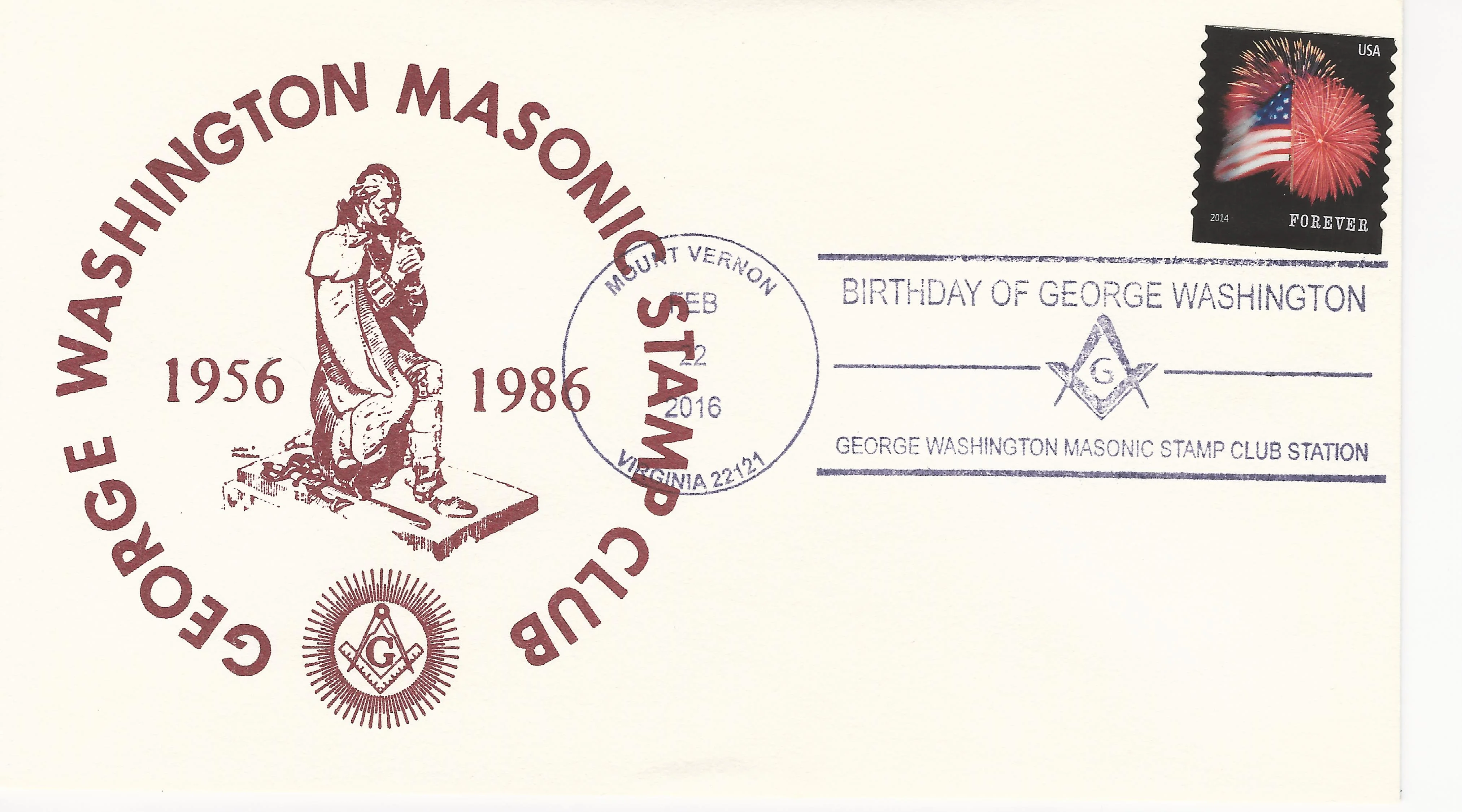 George Washington Brithday Postmark #1: Mount Vernon, VA&hellip;