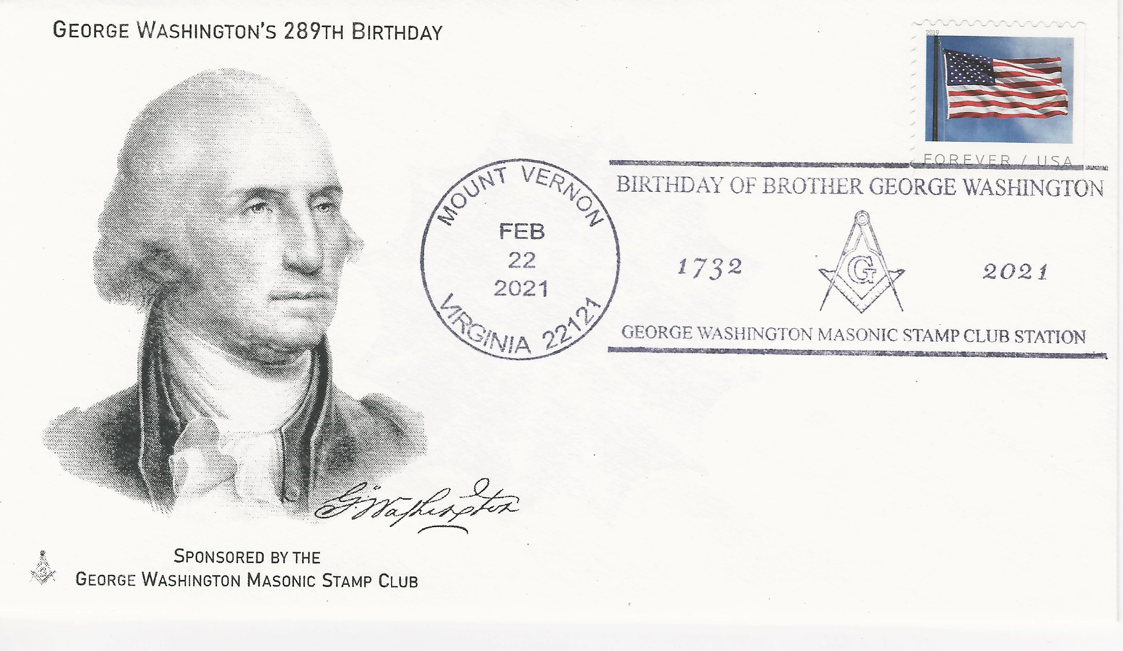 George Washington Brithday Postmark #1: Mount Vernon, VA&hellip;