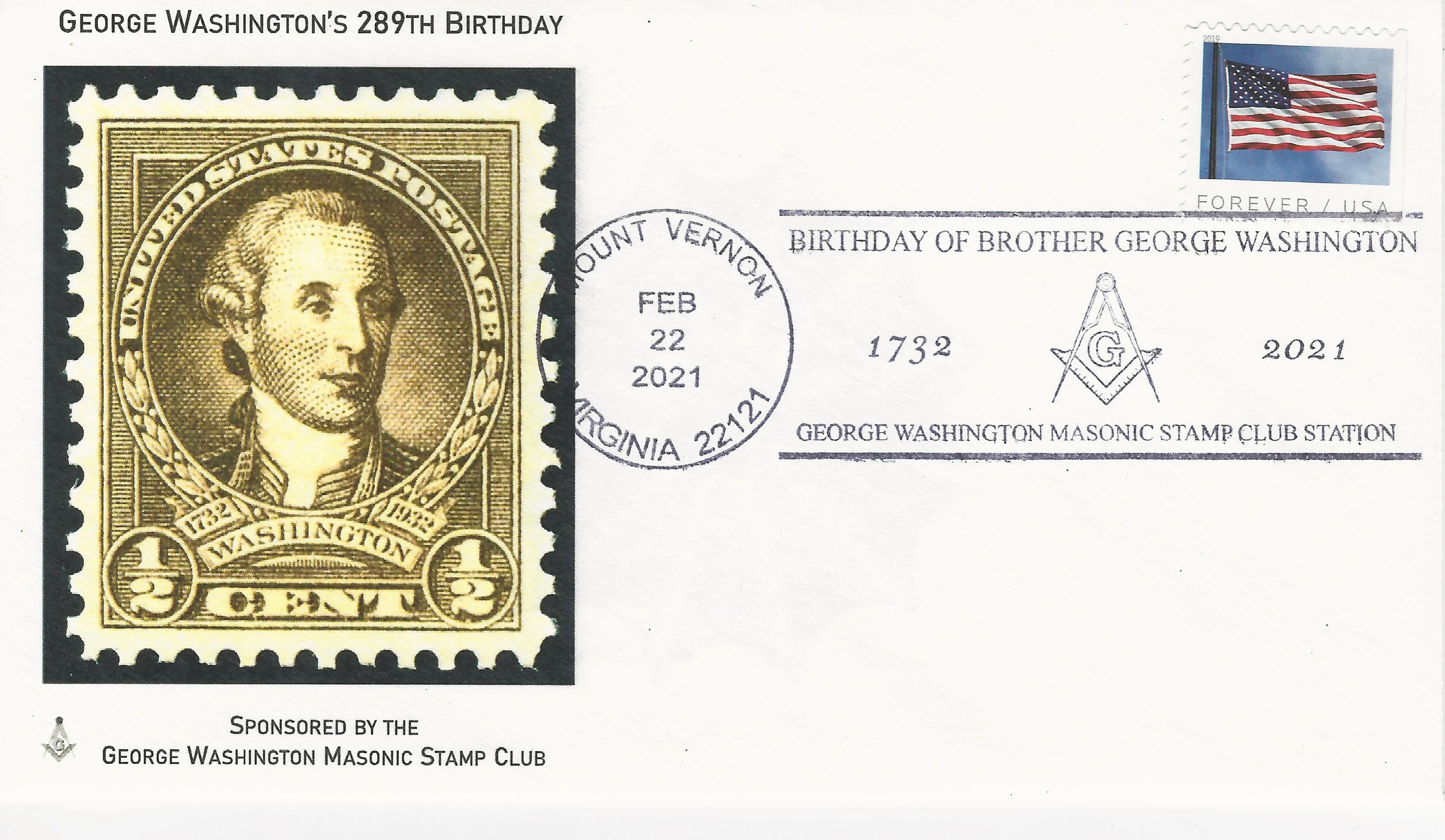George Washington Brithday Postmark #1: Mount Vernon, VA&hellip;