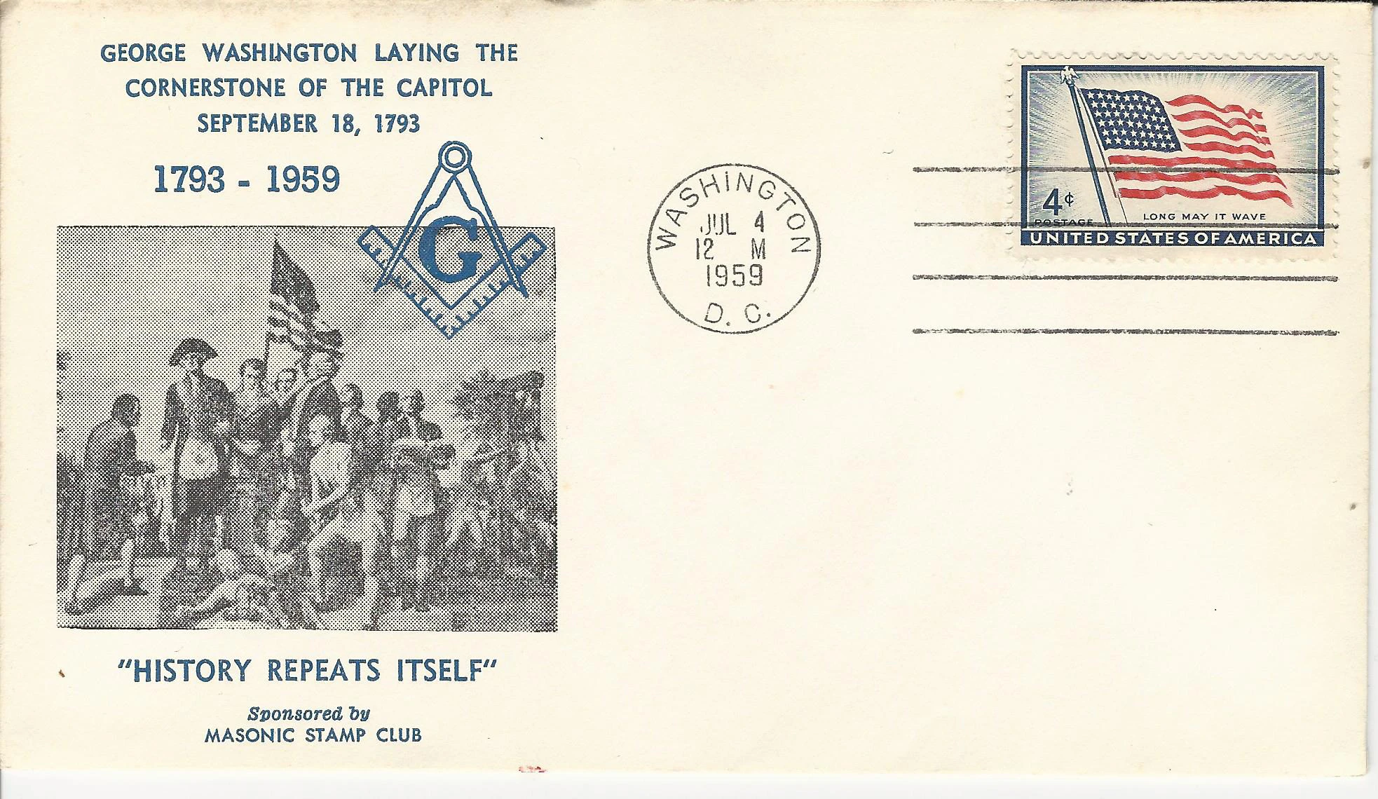 George Washington Laying the Cornerstone of the US&hellip;
