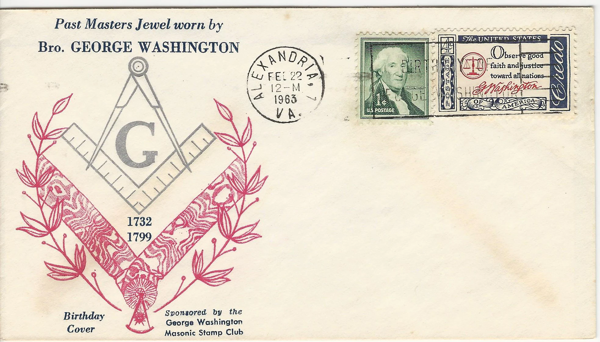 George Washington's Past Master's Jewel Postmark #1: Alexandria,&hellip;