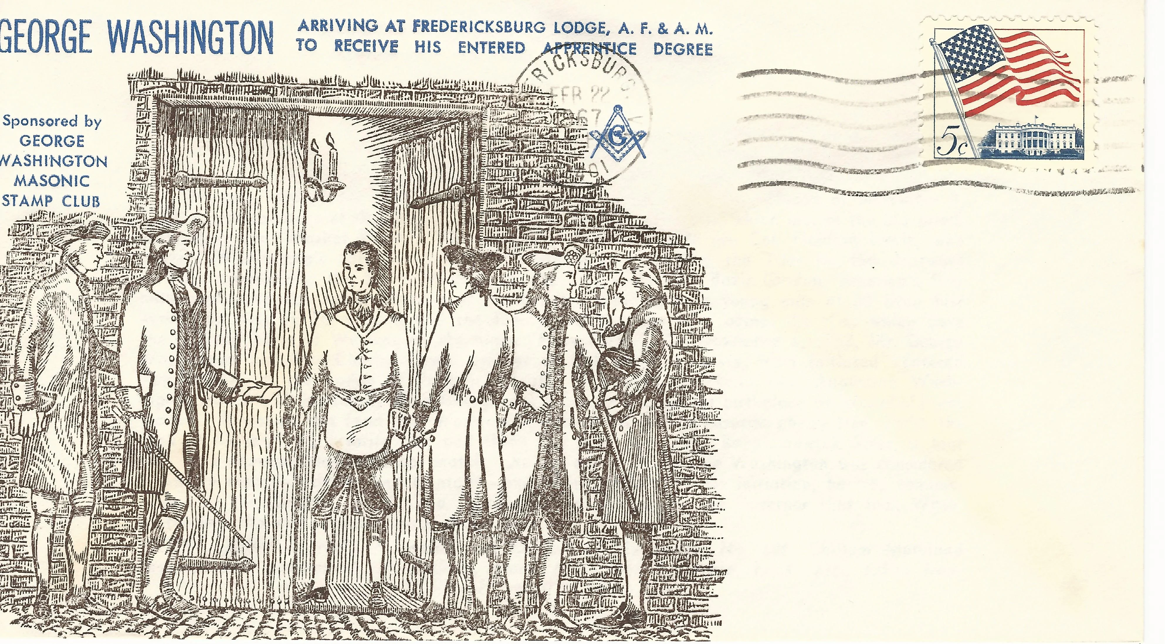 George Washngton's 2nd degree - Fredericksburg Lodge Postmark&hellip;