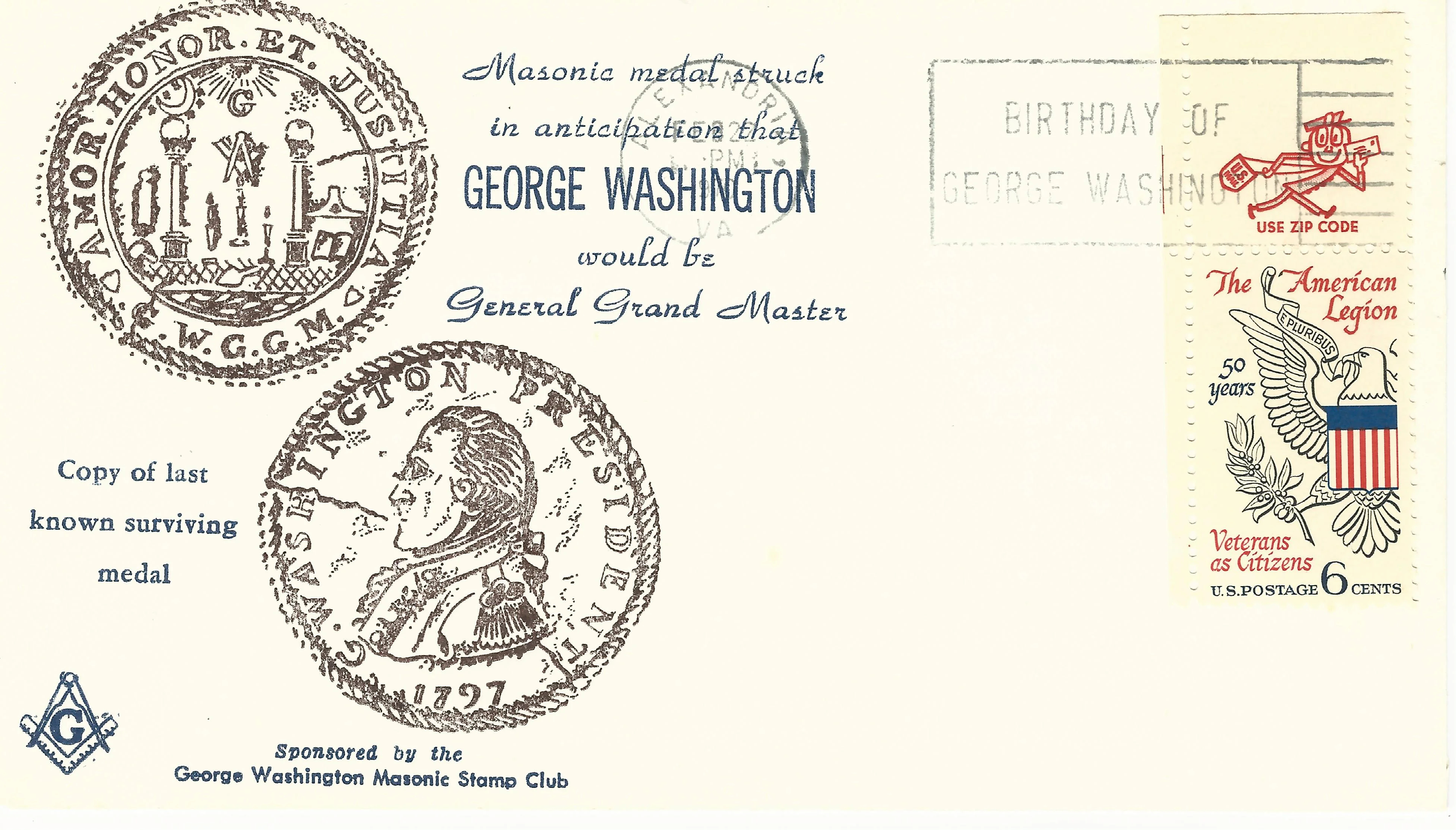 Masonic Medal (GW General Grand Master) Postmark #1:&hellip;