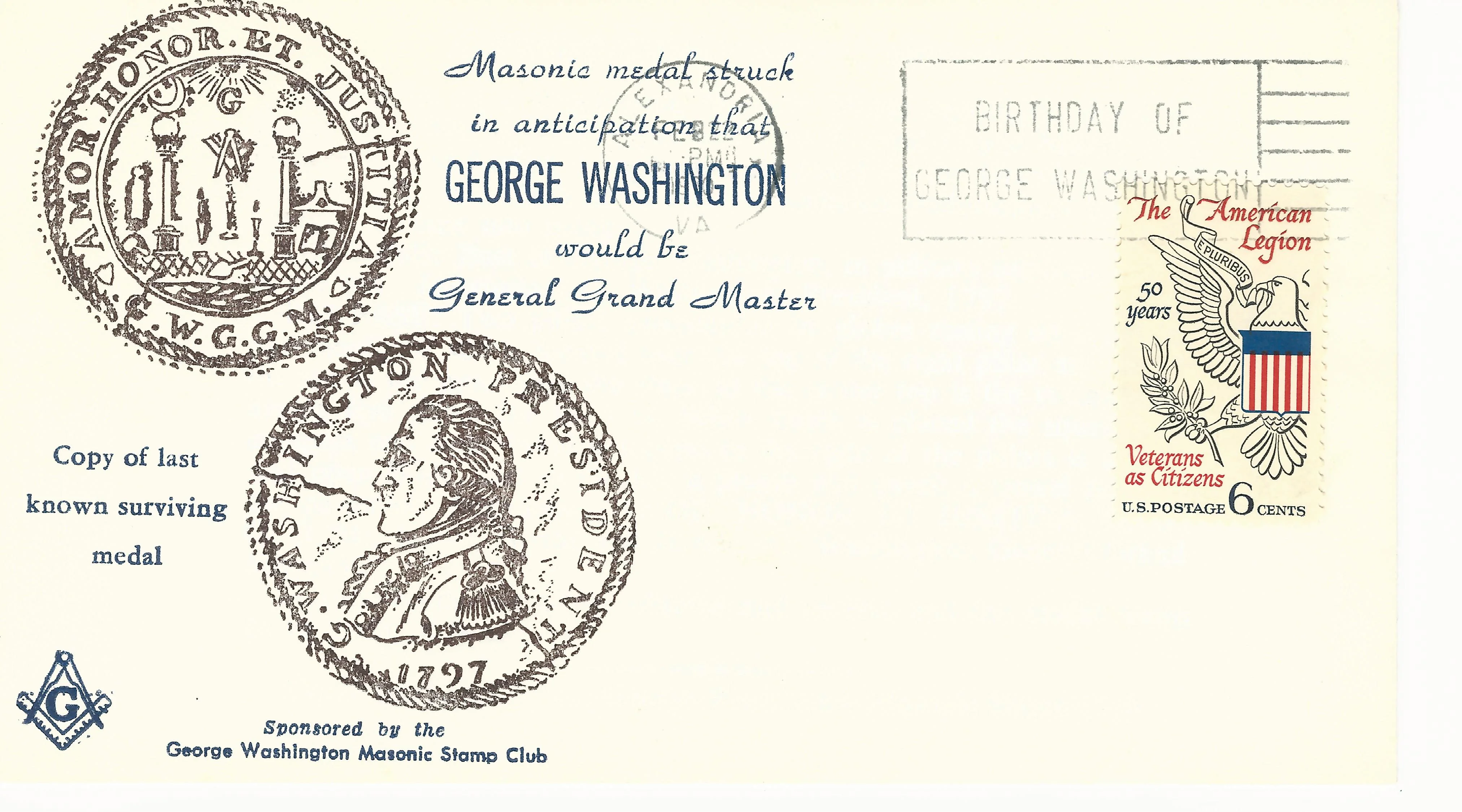 Masonic Medal (GW General Grand Master) Postmark #1:&hellip;