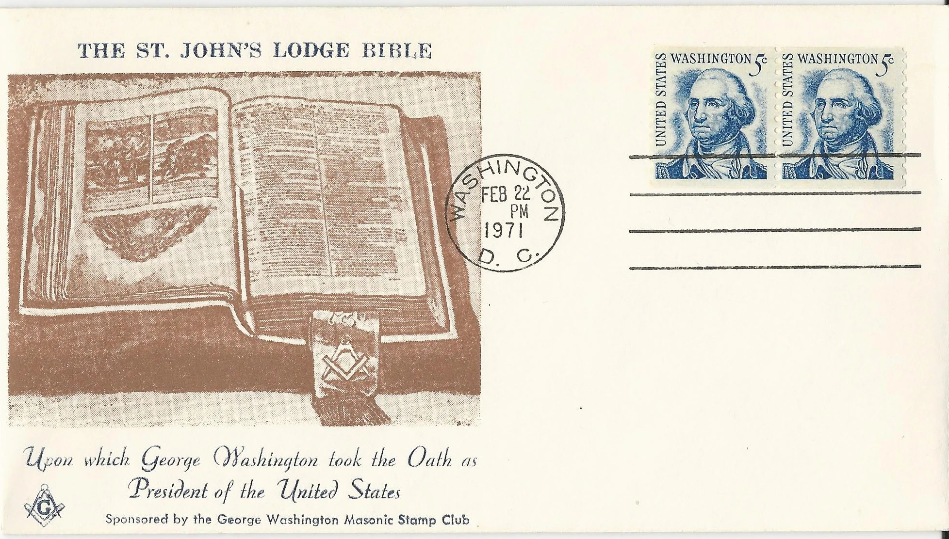 The St. John's Lodge Bible, Washington's Presidential Oath&hellip;
