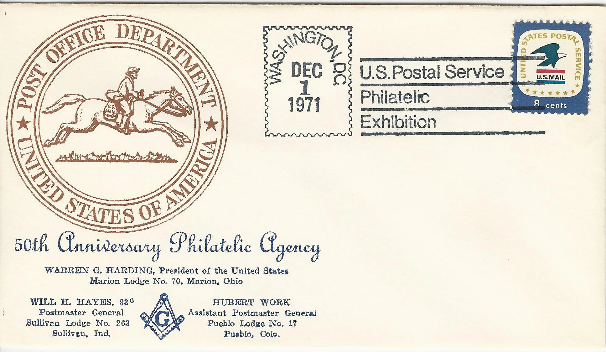 50th Anniversary pf the USPS Philatelic Agency Postmark&hellip;