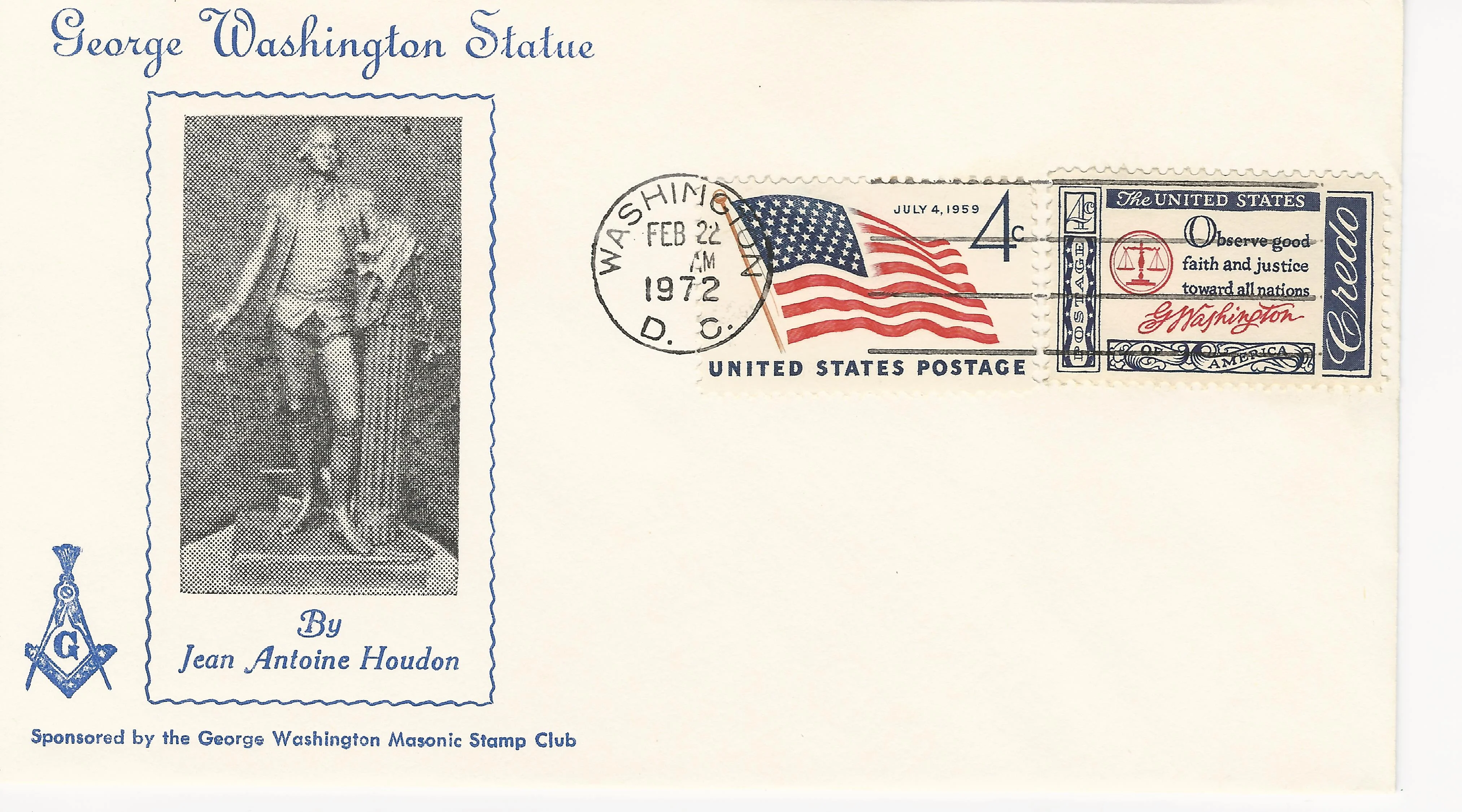 George Washington Statue Postmark #1: Washington, DC —&hellip;