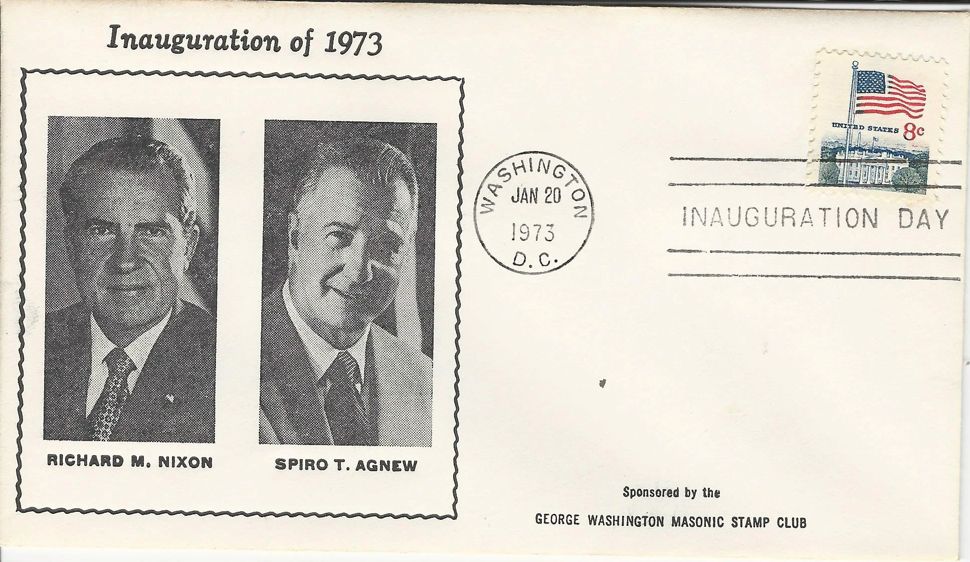 Inaguration Richard Nixon, Spiro Agnew Postmark #1: Washington,&hellip;