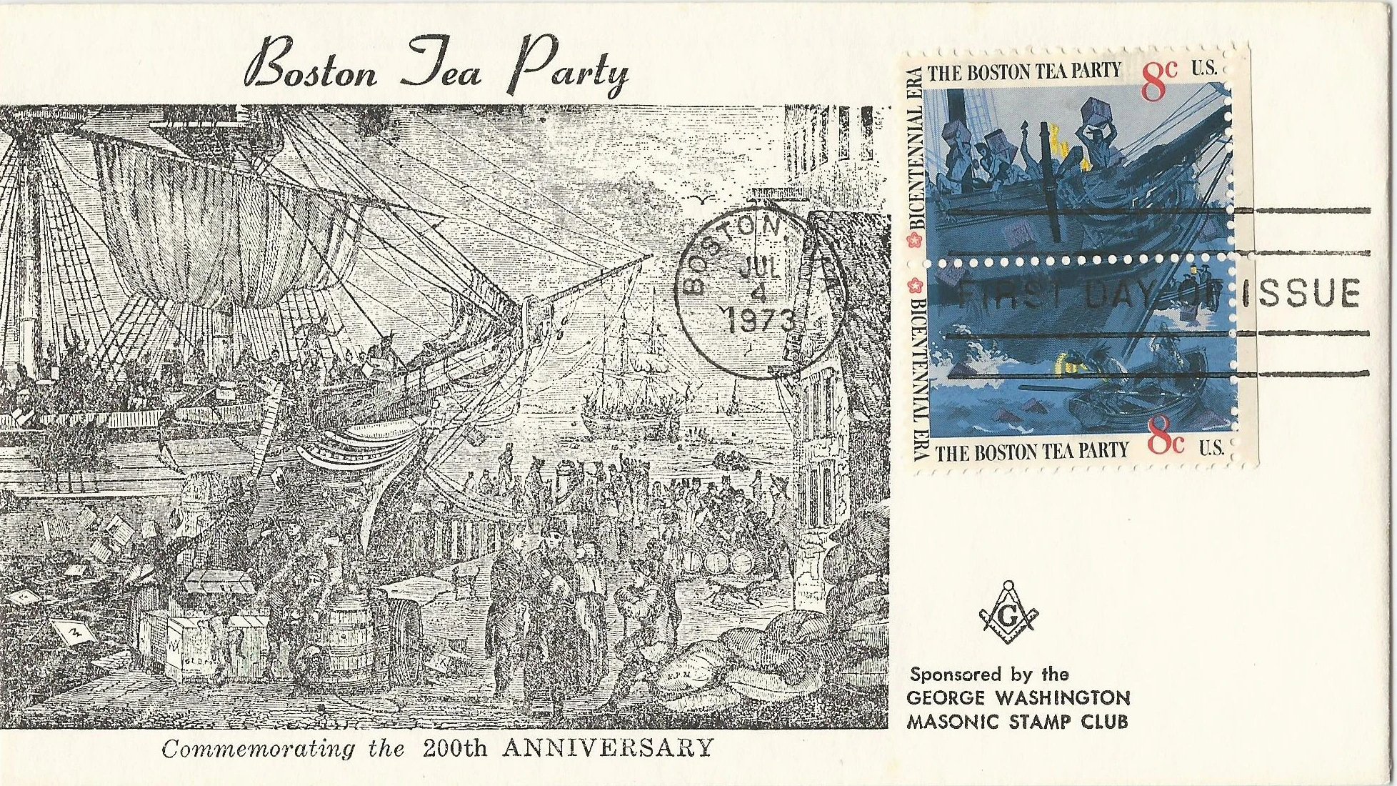 Boston Tea Party, 200th Anniversary Postmark #1: Boston,&hellip;