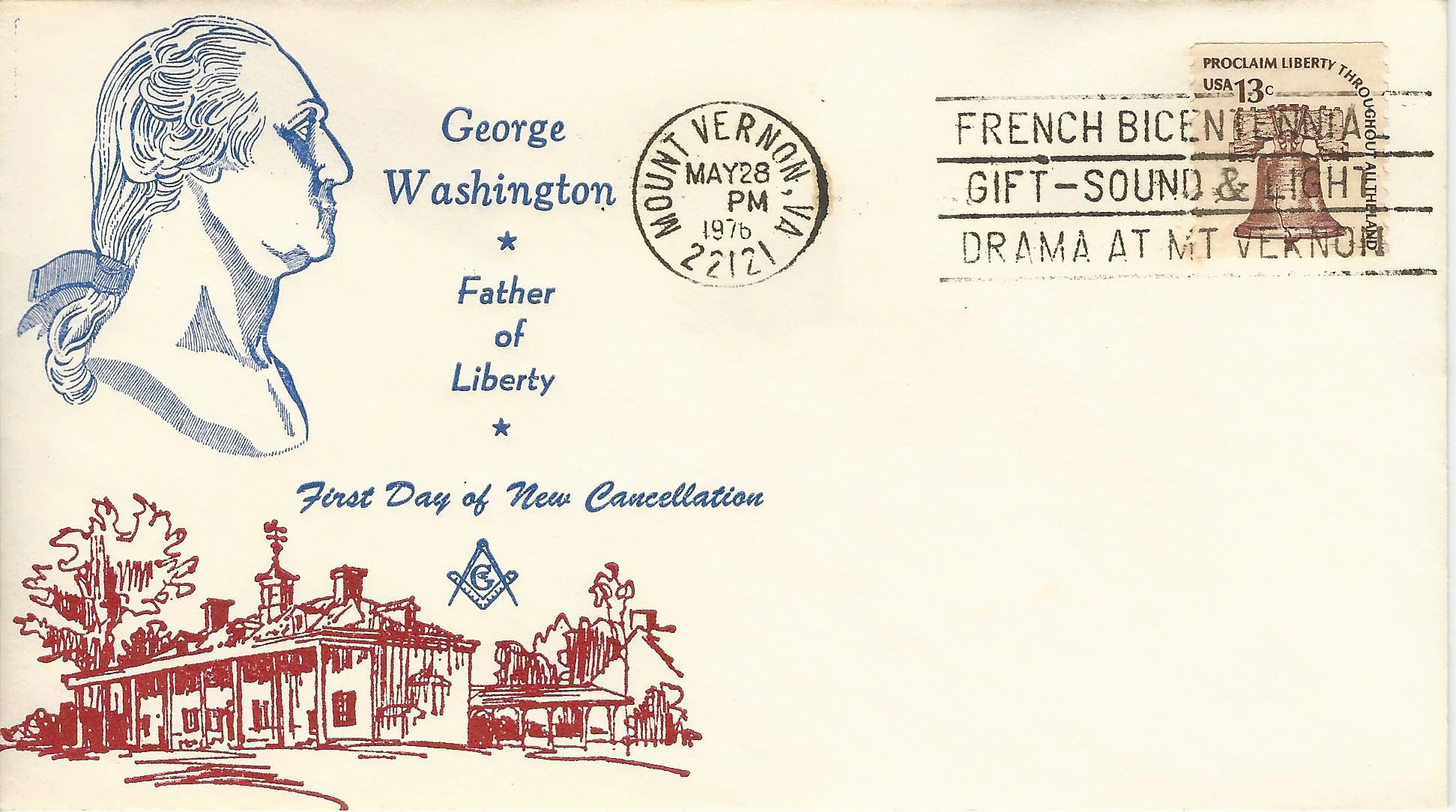 George Washington profile and Mount Vernon VA Postmark&hellip;
