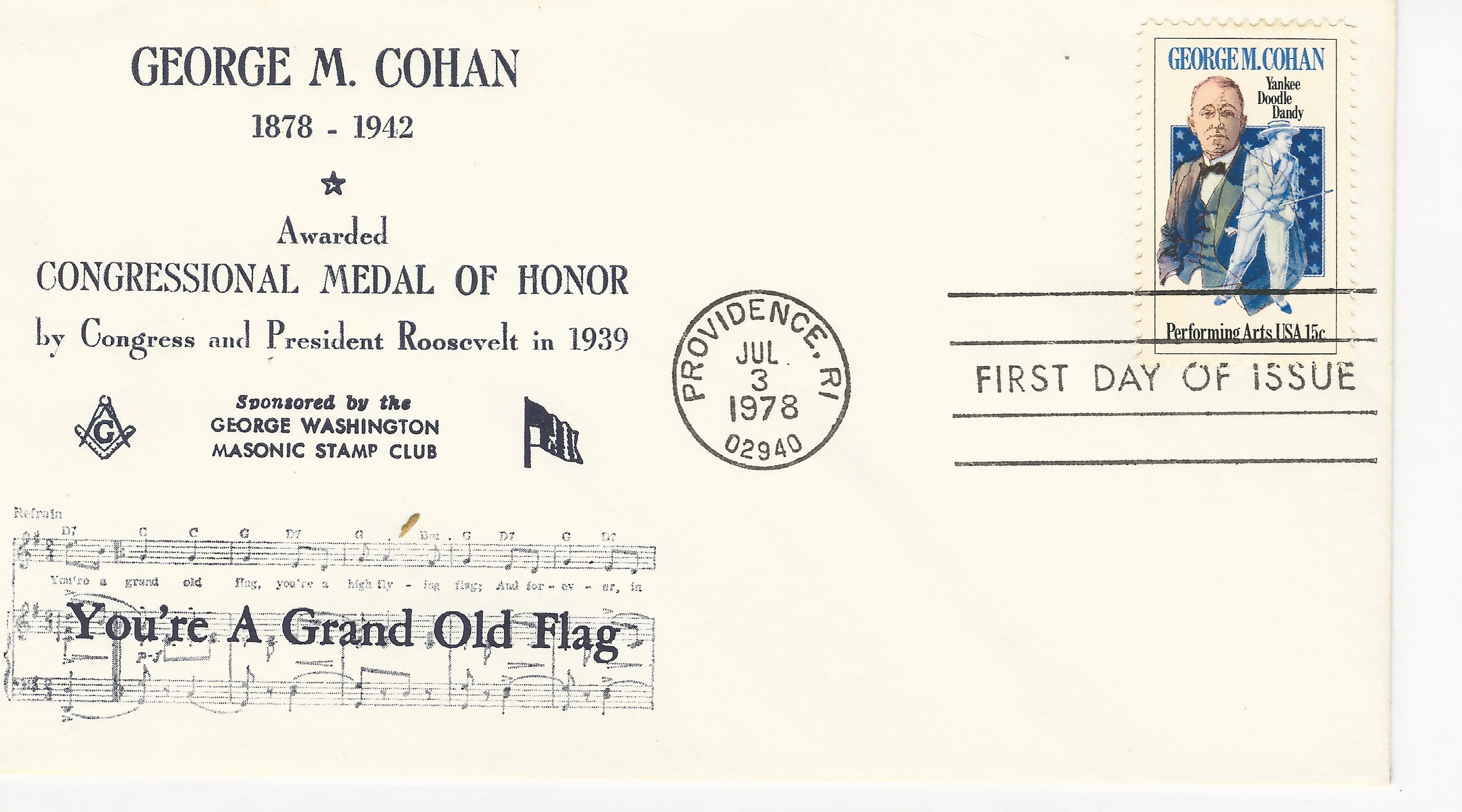 George M. Cohan Postmark #1: Providence, RI —&hellip;