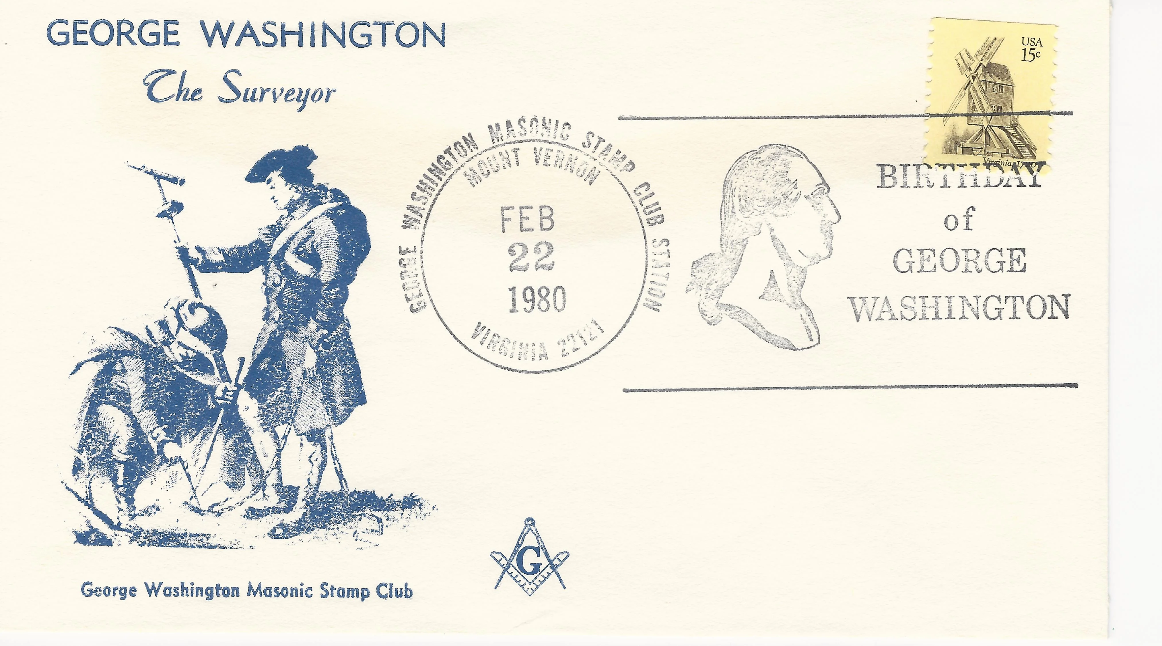George Washington, Surveying Postmark #1: Mount Vernon, VA&hellip;