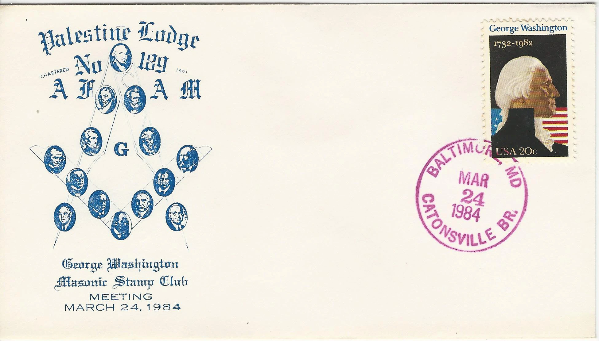 Square and Compass / Masonic Presidents Postmark #1:&hellip;