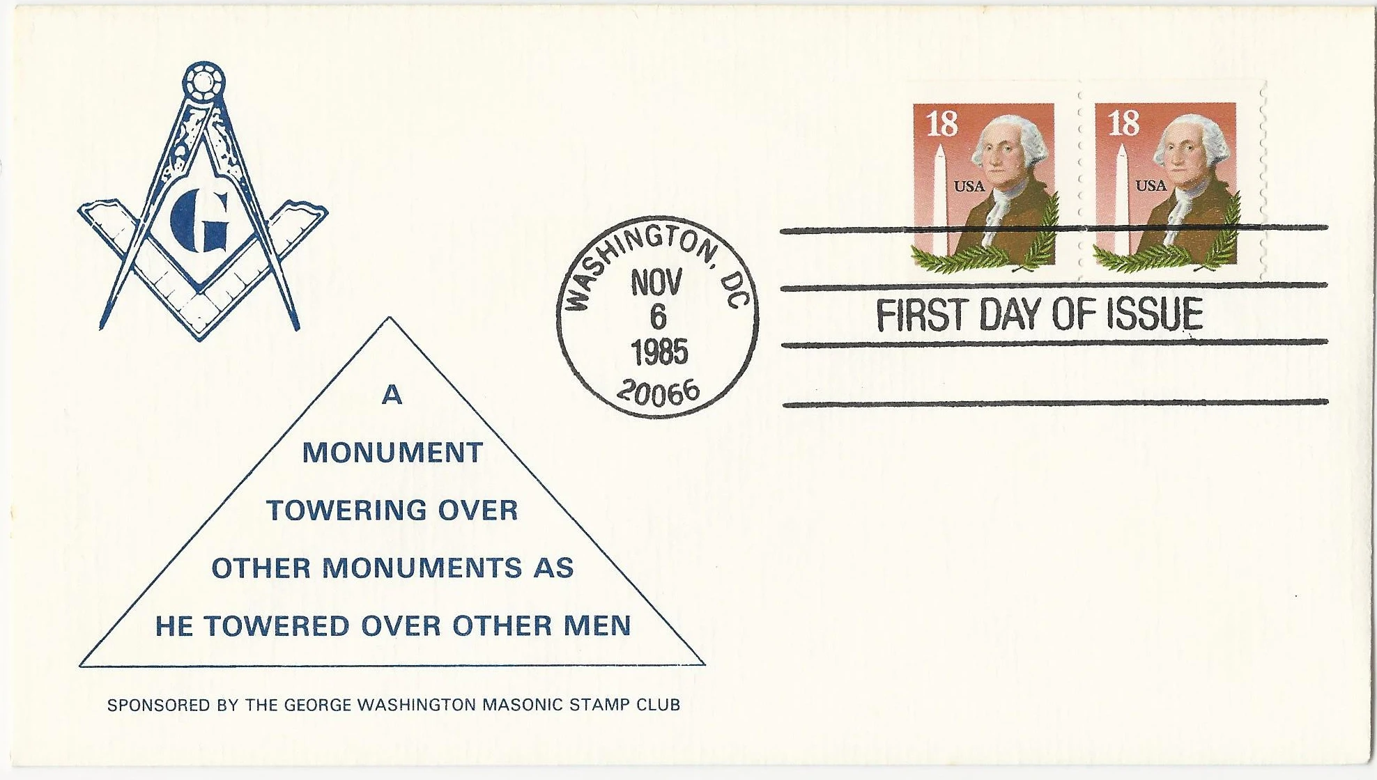 Square and Compass / Text Postmark #1: Washington,&hellip;